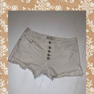 Free People White Button Closure Shorts Sz.25